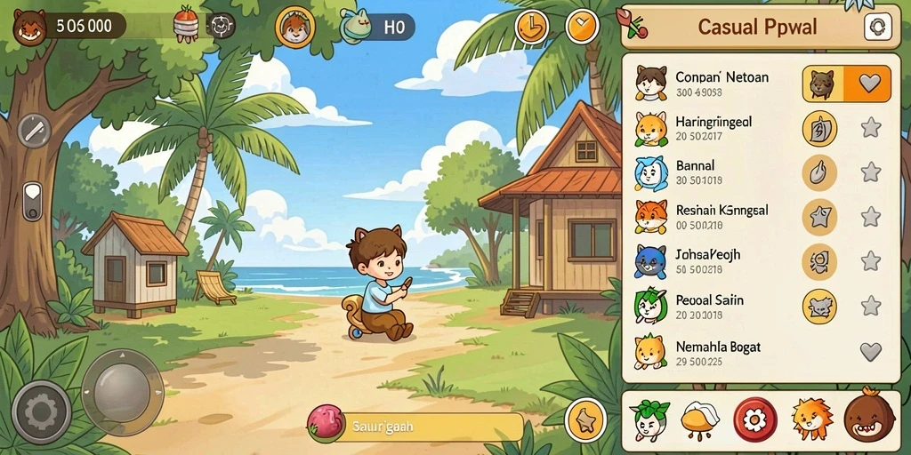 Screenshot menunjukkan pengalaman kompetisi antara pemain.